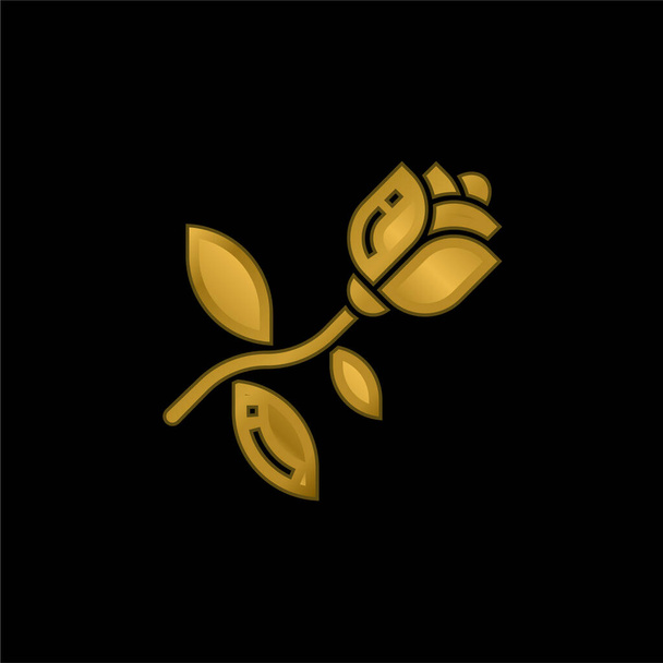 Virágos aranyozott fémbevonatú ikon vagy logó vektor - Vektor, kép