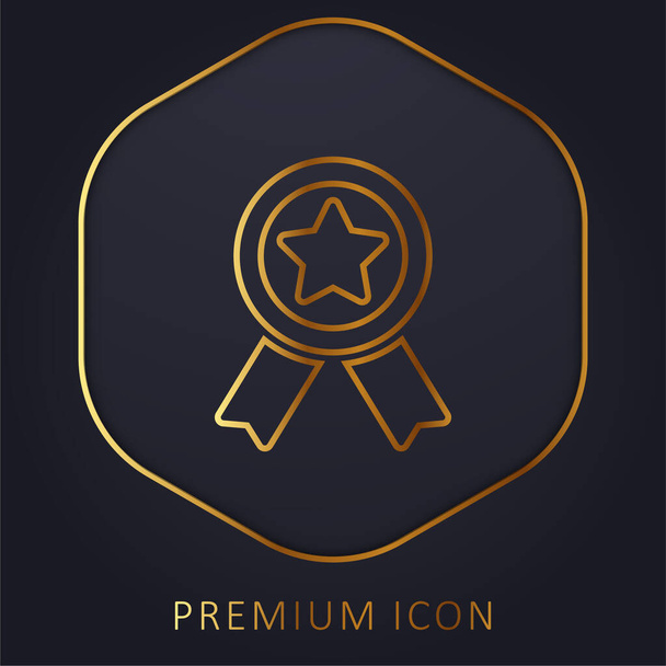 Prêmio linha dourada logotipo premium ou ícone - Vetor, Imagem