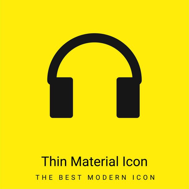 Outil audio pour tête minime icône matérielle jaune vif - Vecteur, image