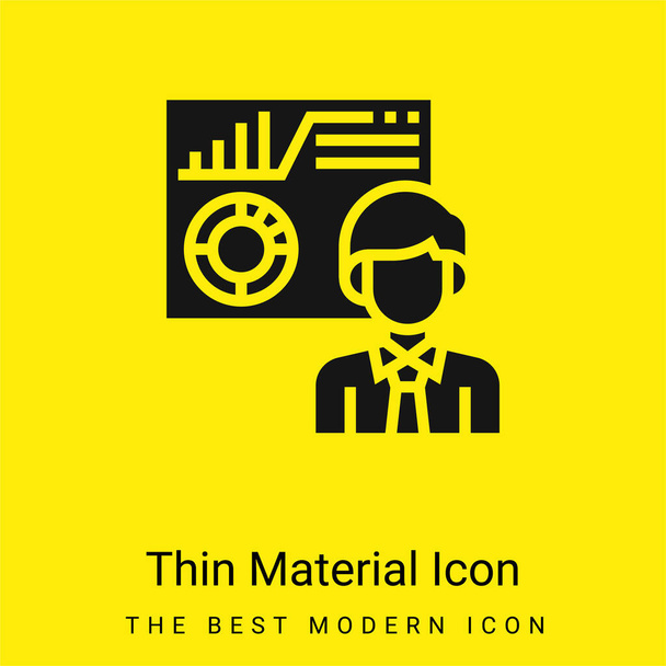 Analyse van minimaal helder geel materiaal icoon - Vector, afbeelding