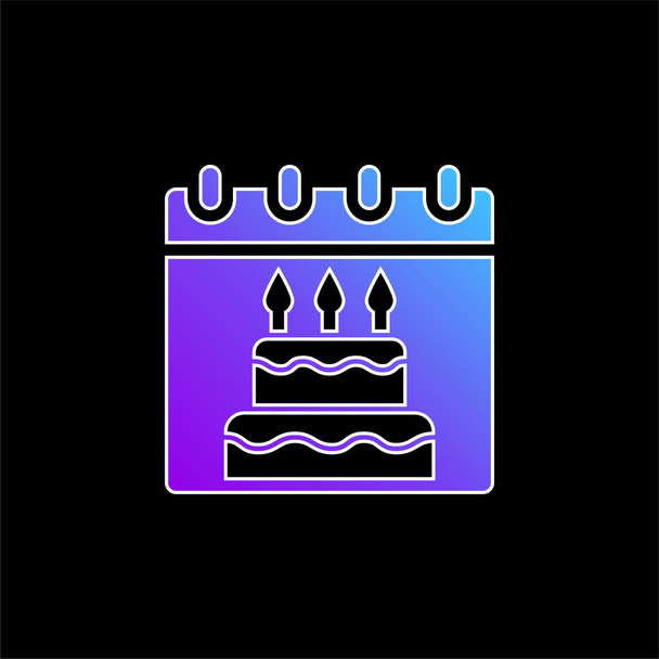 Icono de vector de gradiente azul cumpleaños - Vector, Imagen