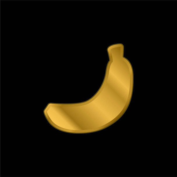 Icône métallique plaqué or banane ou vecteur de logo - Vecteur, image