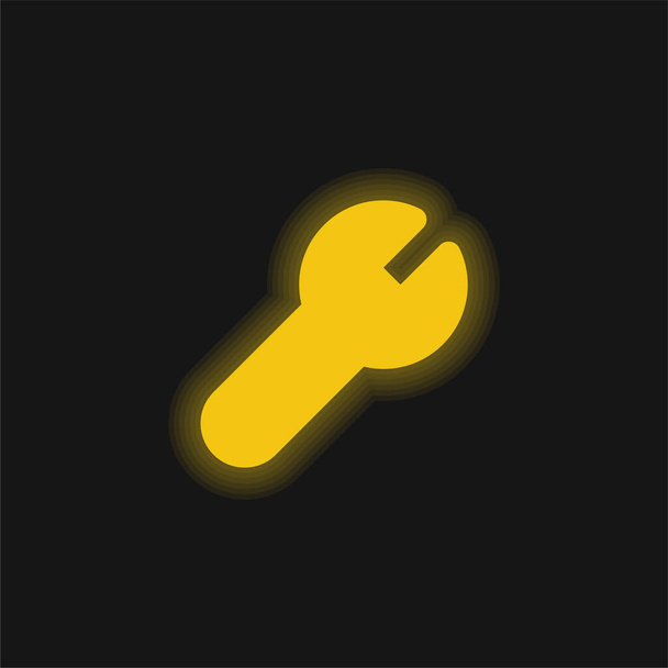 Adjust yellow glowing neon icon - Vector, Image