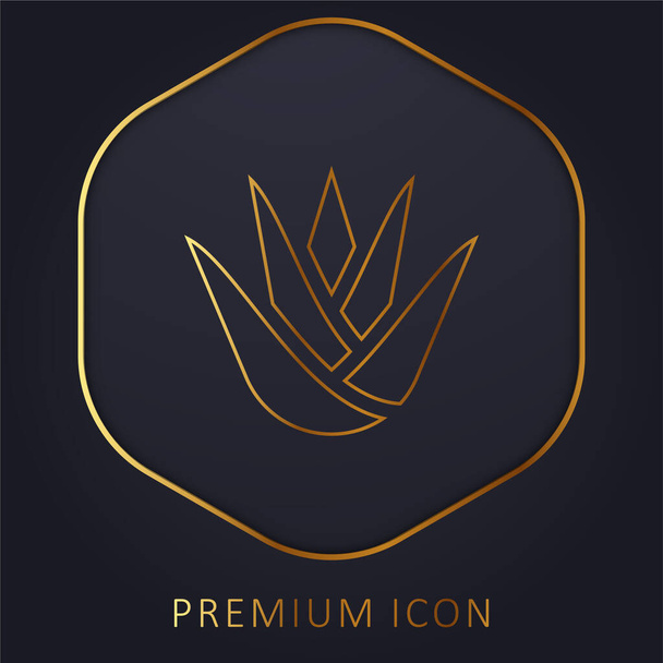 Agave gouden lijn premium logo of pictogram - Vector, afbeelding
