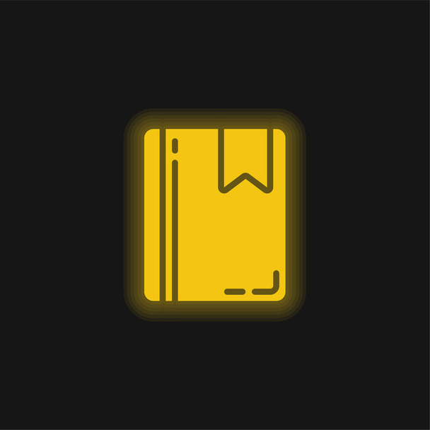 Libro giallo icona al neon incandescente - Vettoriali, immagini