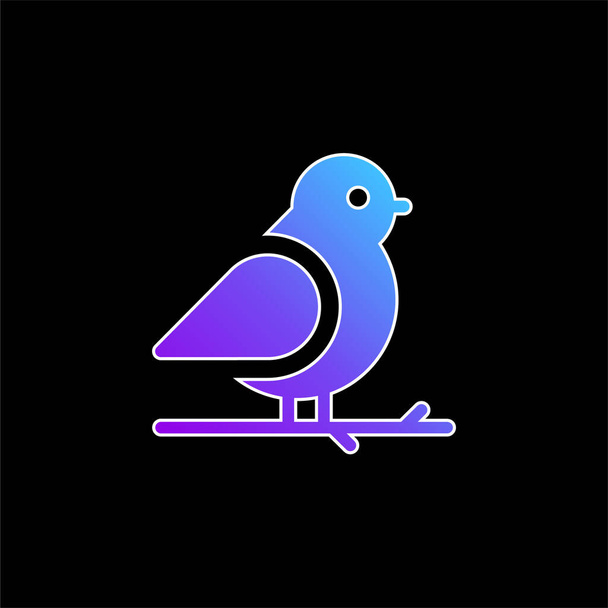Ícone de vetor gradiente azul pássaro - Vetor, Imagem