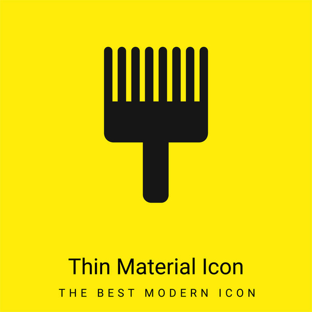 Afro Pick minimális fényes sárga anyag ikon - Vektor, kép