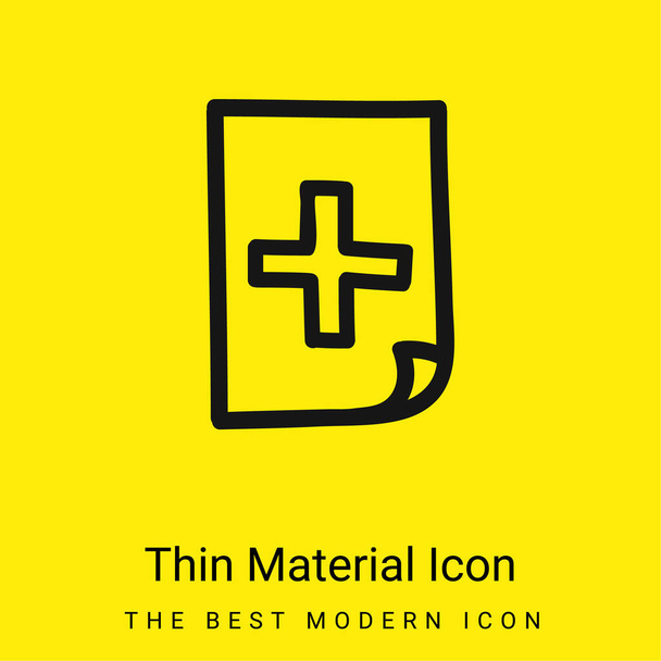 Add Text Interface Hand Drawn Symbol Outline minimal bright yellow material icon - Vector, Image