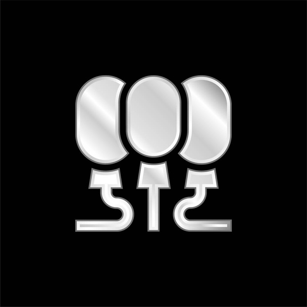 Globos plateado icono metálico - Vector, Imagen