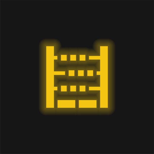 Abakus žlutá zářící neonová ikona - Vektor, obrázek