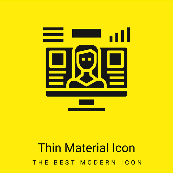 Analityka minimalna jasnożółta ikona materiału - Wektor, obraz