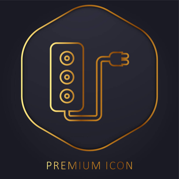 Adaptor golden line premium logo or icon - Vector, Image