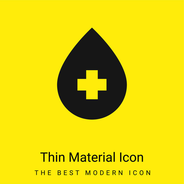 Goutte de sang minimale icône de matériau jaune vif - Vecteur, image