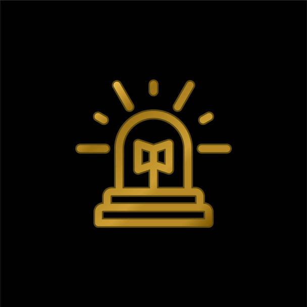 Alarm altın kaplamalı metalik simge veya logo vektörü - Vektör, Görsel