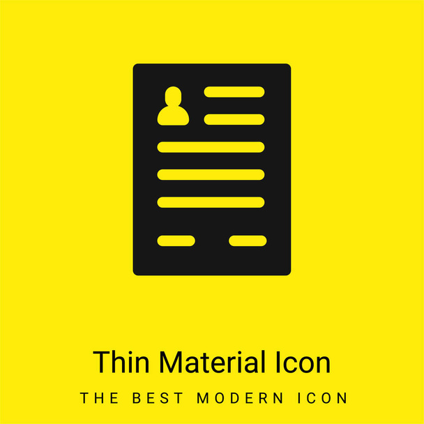 Formulář aplikace Minimální jasně žlutá ikona materiálu - Vektor, obrázek
