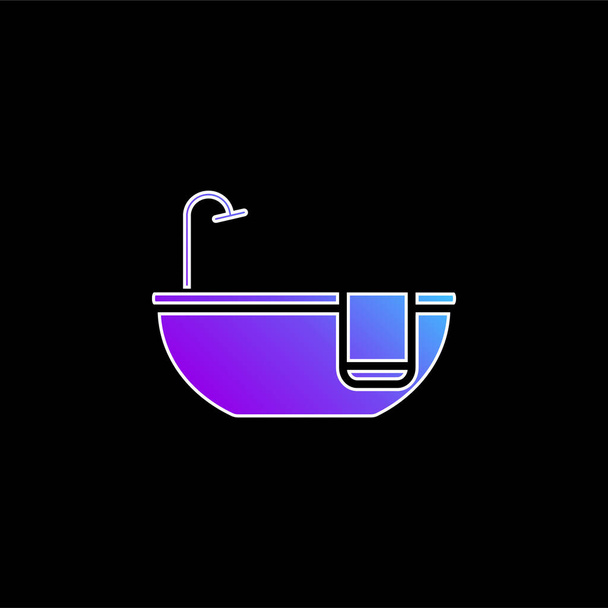 Blaues Gradienten-Vektor-Symbol für Badewanne - Vektor, Bild