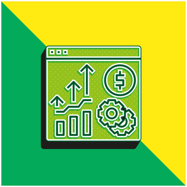 Analysis Green and yellow modern 3d vector icon logo - Vector, Image