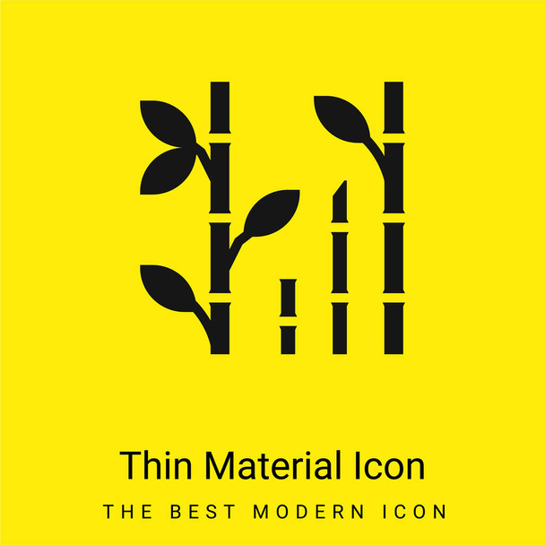 Bambu minimaalinen kirkkaan keltainen materiaali kuvake - Vektori, kuva