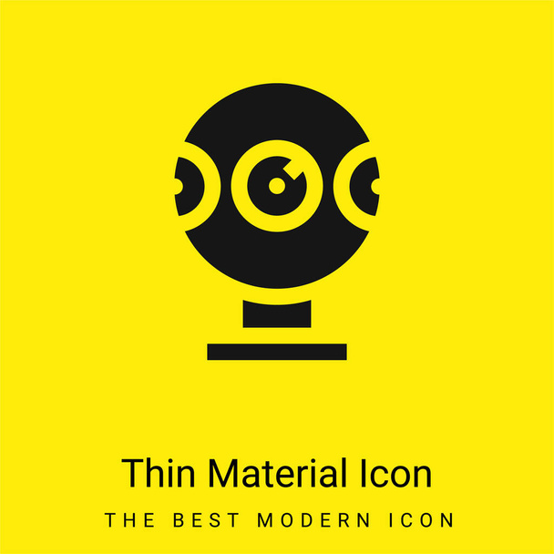 360 Kamera minimální jasně žlutý materiál ikona - Vektor, obrázek