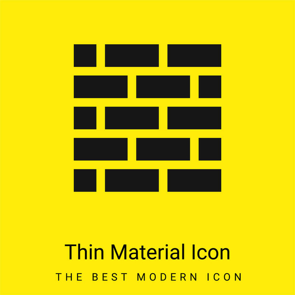 Brickwall minimalna jasnożółta ikona materiału - Wektor, obraz