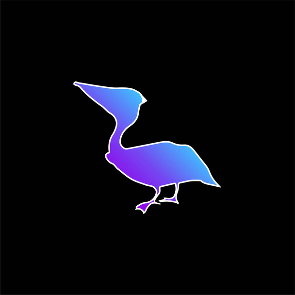 Anhinga Kuş Silueti mavi eğimli vektör simgesi - Vektör, Görsel