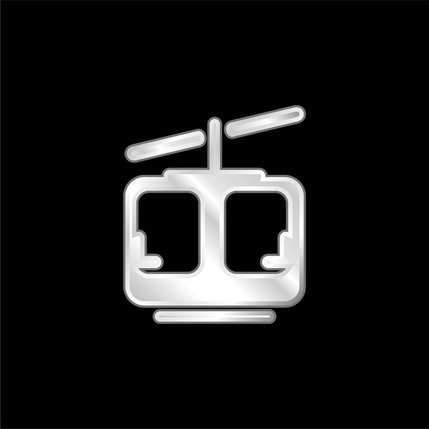 Aerial Lift postříbřená kovová ikona - Vektor, obrázek