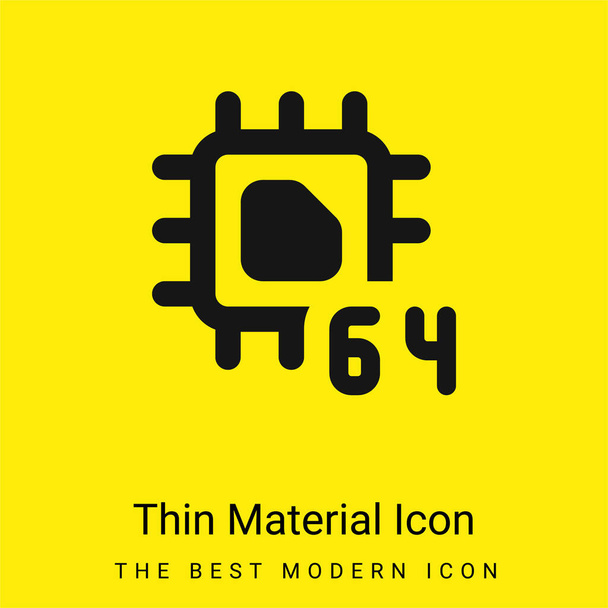 icona materiale giallo brillante minimo 64 bit - Vettoriali, immagini
