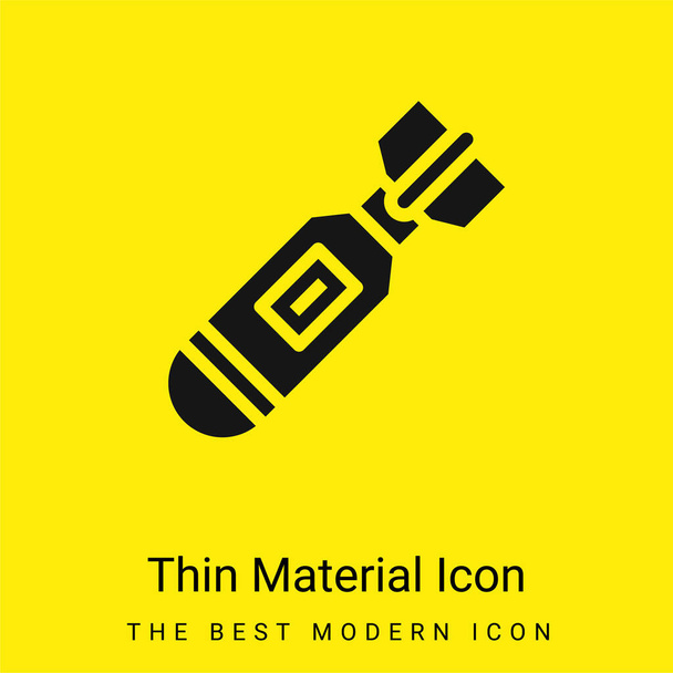 Bombe minimale icône de matériau jaune vif - Vecteur, image