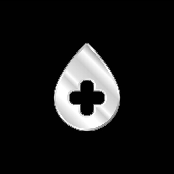 Blood Bank postříbřená kovová ikona - Vektor, obrázek
