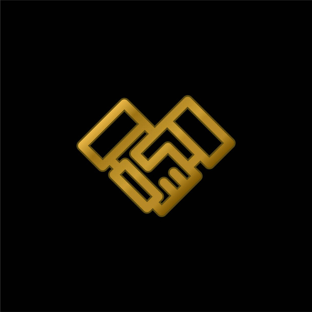 Agreement gold plated metalic icon or logo vector - Vector, Image