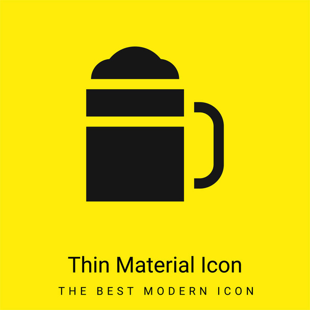 Birra minimale brillante icona materiale giallo - Vettoriali, immagini