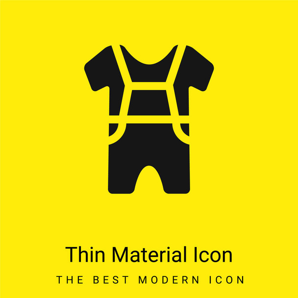 Vêtements de bébé icône matérielle jaune vif minimale - Vecteur, image