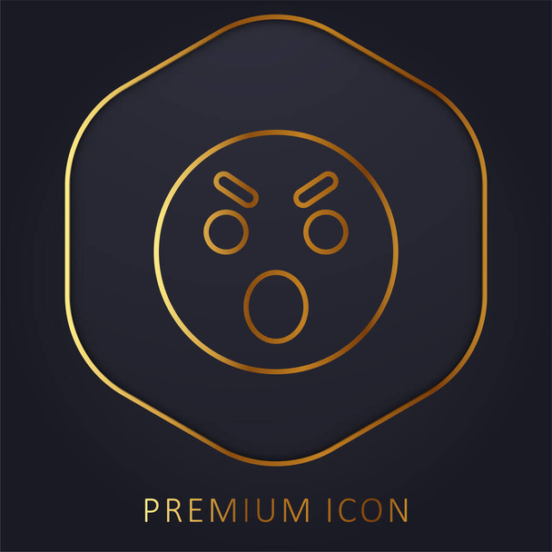 Rozzlobený zlatá čára prémie logo nebo ikona - Vektor, obrázek