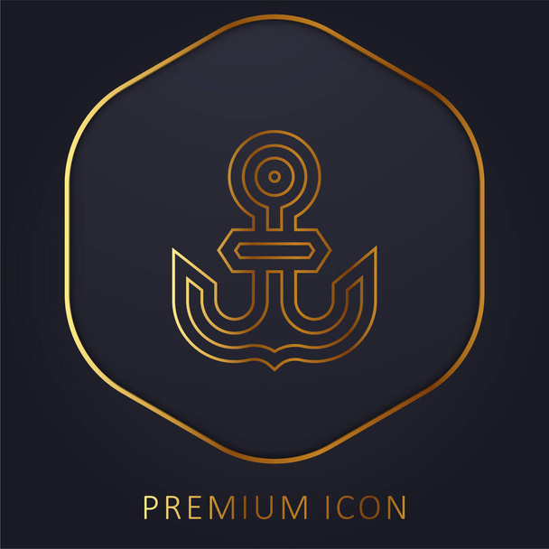 Kotwica złotej linii logo premium lub ikona - Wektor, obraz