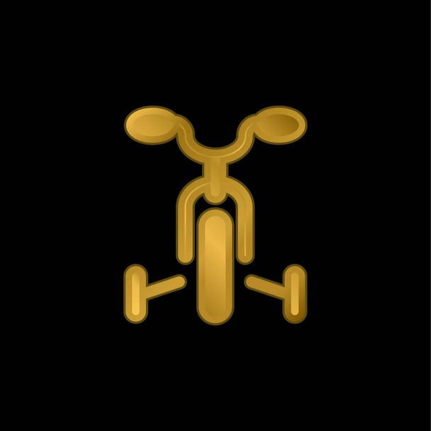 Polkupyörän kullattu metallinen kuvake tai logo vektori - Vektori, kuva