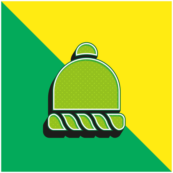 Bonnet Logo vectoriel 3d moderne vert et jaune - Vecteur, image