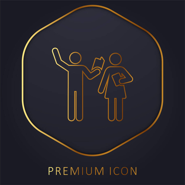 Acting Class golden line premium logo or icon - Vector, Image