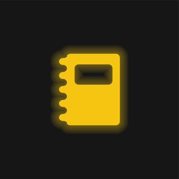 Agenda yellow glowing neon icon - Vector, Image