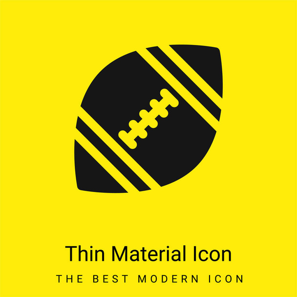 American Football mínimo icono de material amarillo brillante - Vector, imagen