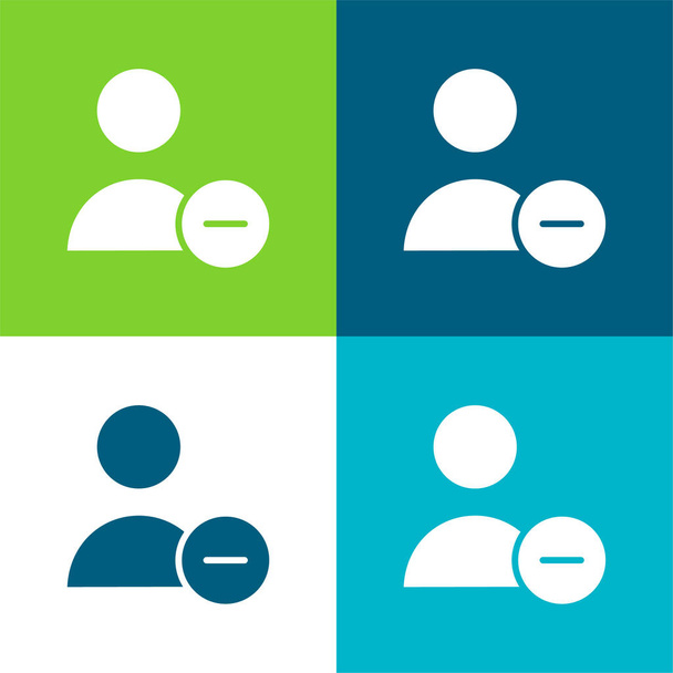 Blocco utente piatto quattro colori set di icone minime - Vettoriali, immagini