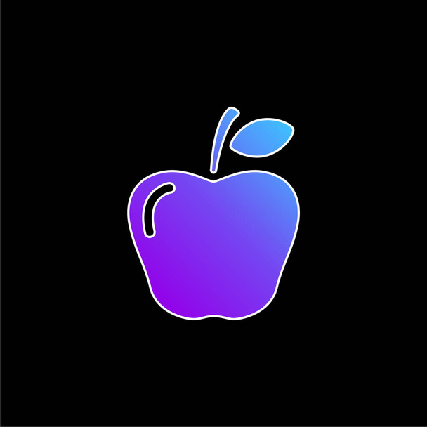 Apple Fruit blue gradient vector icon - Vector, Image