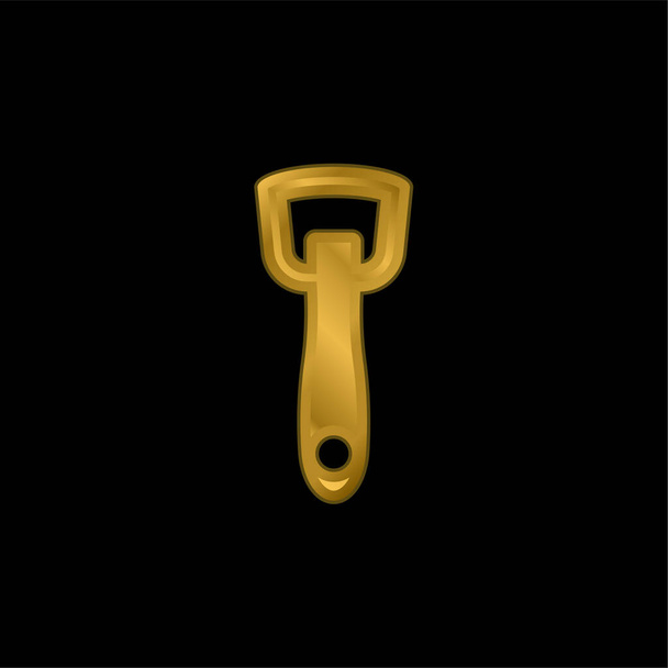 Otwieracz do butelek złocony metaliczna ikona lub wektor logo - Wektor, obraz