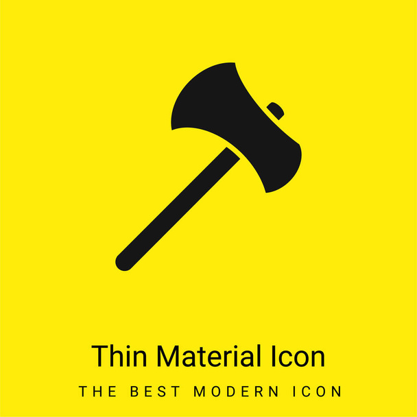 Axe Tool Outline minimal bright yellow material icon - Vector, Image