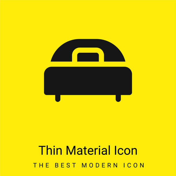 Ágy minimális fényes sárga anyag ikon - Vektor, kép
