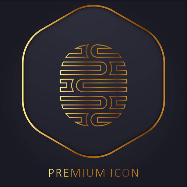 Cerebro línea dorada logotipo premium o icono - Vector, Imagen