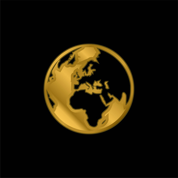 Asmallworld Logo gold plated metalic icon or logo vector - Vector, Image