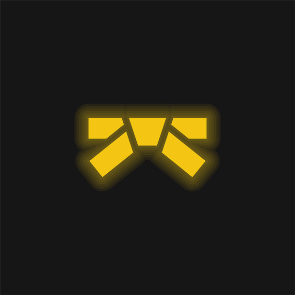 Cinturón amarillo brillante icono de neón - Vector, imagen