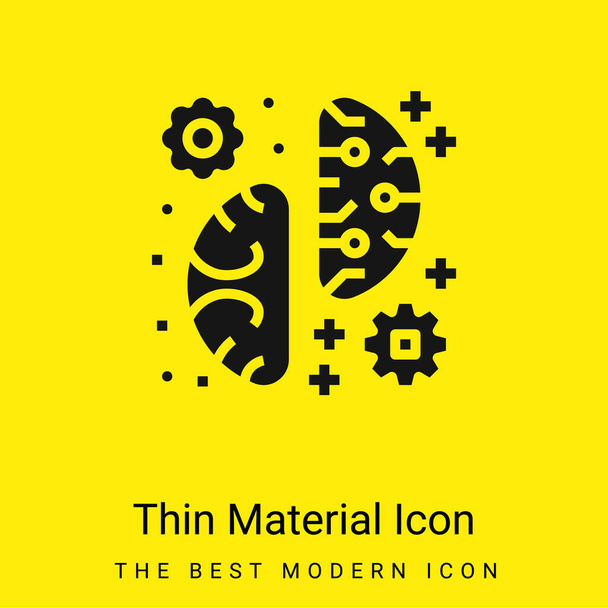Lluvia de ideas mínimo icono de material amarillo brillante - Vector, Imagen