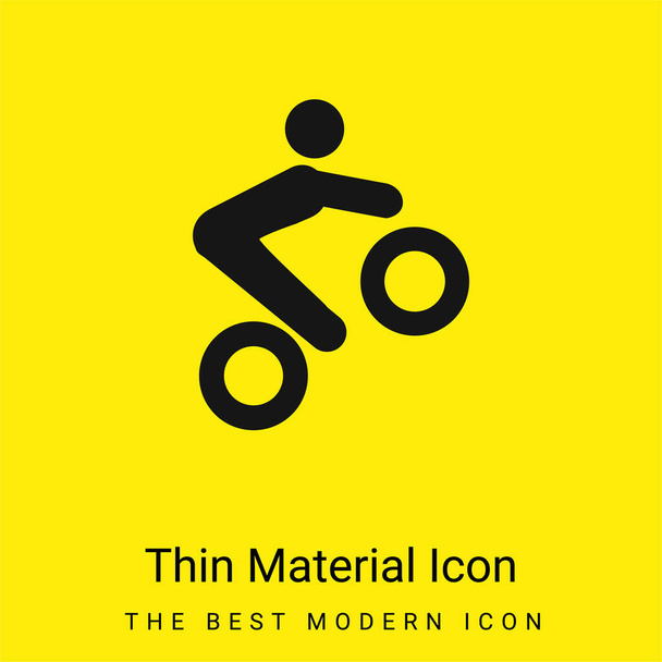 Trucos de bicicleta mínimo icono de material amarillo brillante - Vector, imagen
