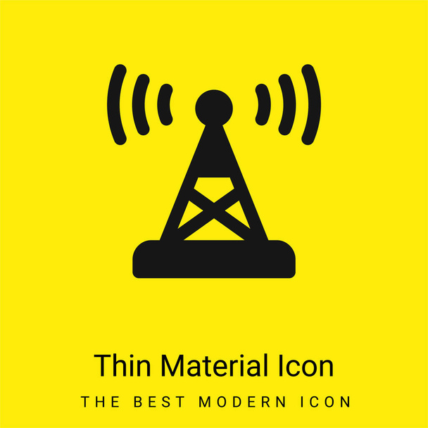 Antena minimalna jasnożółta ikona materiału - Wektor, obraz